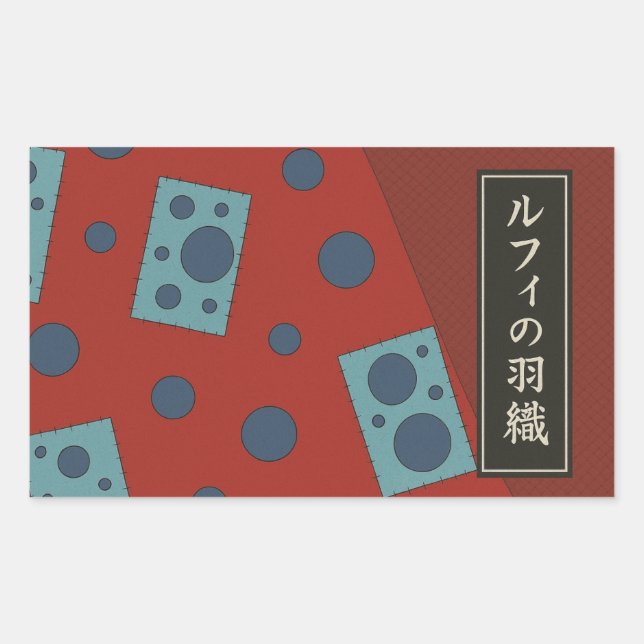 luffy kimino rektangulärt klistermärke (Framsida)