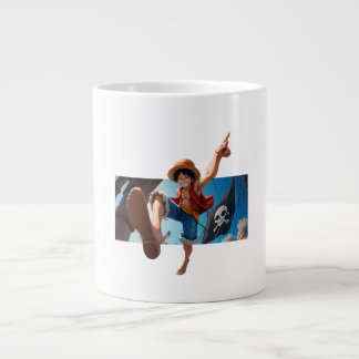 Luffy och piraten jumbo mugg