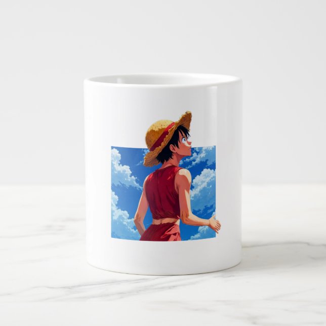Luffy Pekande Anime Grafik Mugg Jumbo Mugg (Framsidan)