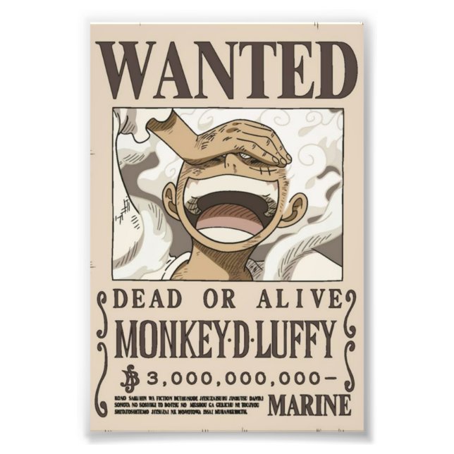 Luffy Wanted Anime Poster (Framsidan)