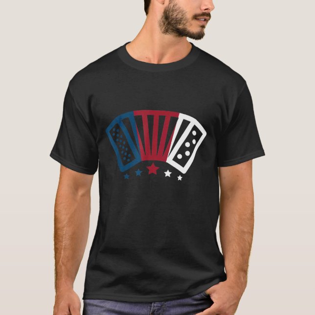 Luft Accordion American Flagga Music Idea T Shirt (Framsida)