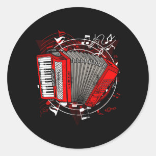 Luft Accordion Färg Music Instrut Accordion Runt Klistermärke