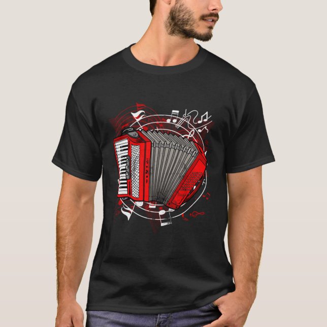 Luft Accordion Färg Music Instrut Accordion T Shirt (Framsida)