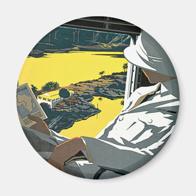 Luft Afrique: Visitez L'Afrique en Avion Magnet (Framsidan)