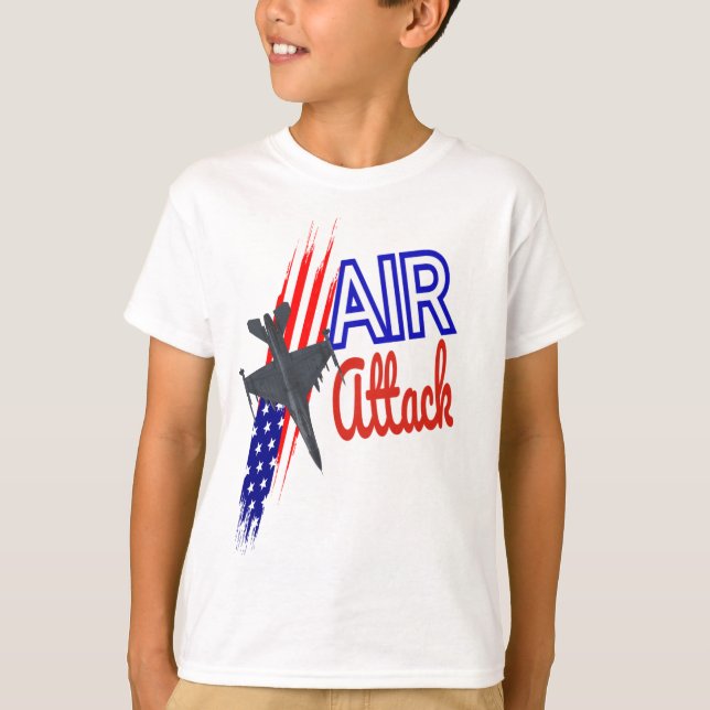 LUFT ATTACK AMERICAN FLAGGA KIDS T-SHIRT (Framsida)
