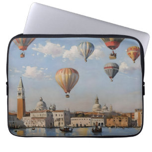 Luft-ballonering över Venedigoljefärg. Laptop Fodral