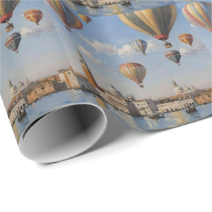 Luft-ballonering över Venedigoljefärg. Presentpapper