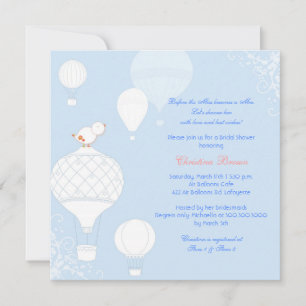 Luft Balloon Bird Himlar Blue Möhippa Inbjudningar