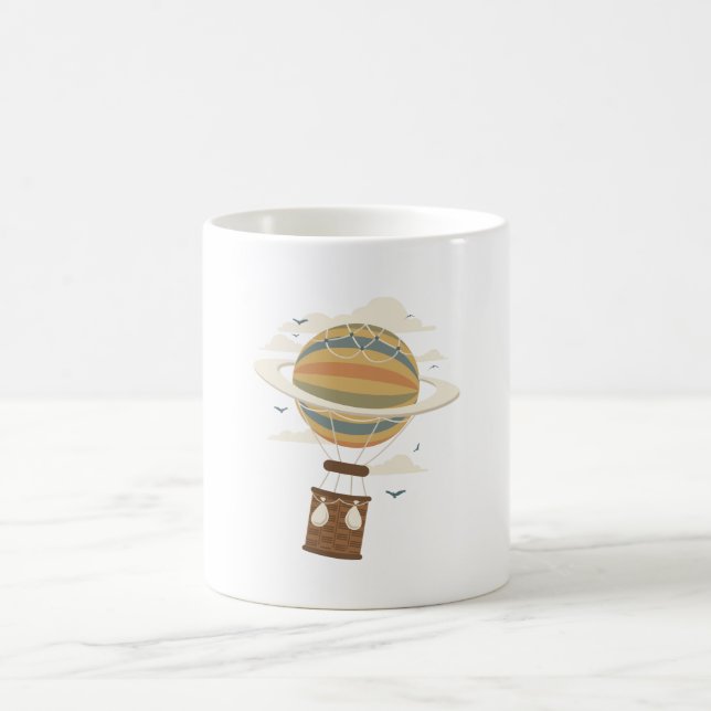 Luft Baloon Saturnus Art Kaffemugg (Center)