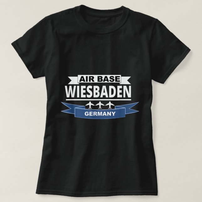 Luft Base Wiesbaden Tyskland US Luft Force T Shirt (Design framsida)