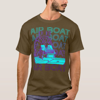 Luft Boat Airboat-flygplan som flyger med Fanboat T Shirt