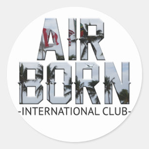 LUFT BORN INT STICKER RUNT KLISTERMÄRKE