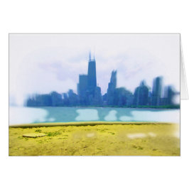 Luft Brushed Chicago Skyline Art Hälsningskort