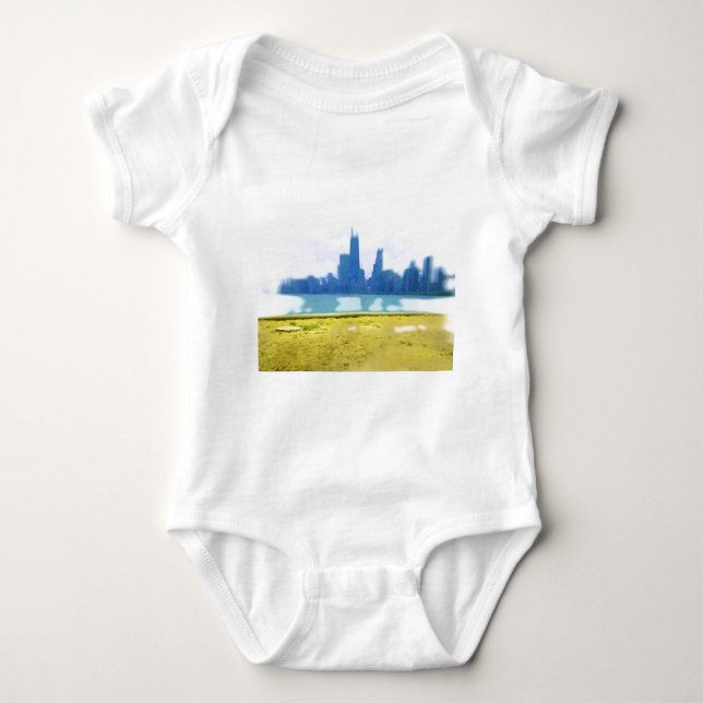 Luft Brushed Chicago Skyline Art T Shirt (Framsida)