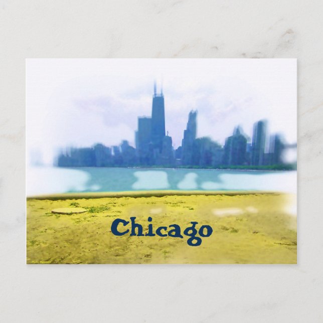 Luft Brushed Chicago Skyline Vykort (Framsida)