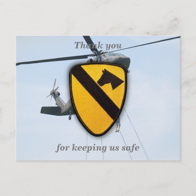 Luft cavalry fort huva veterans veterinär patch vykort (Framsida)