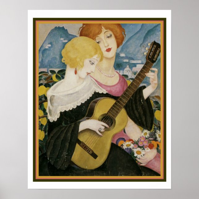 "Luft de Capri" 1923 Gerda Wegener 16 x 20 Poster (Framsidan)