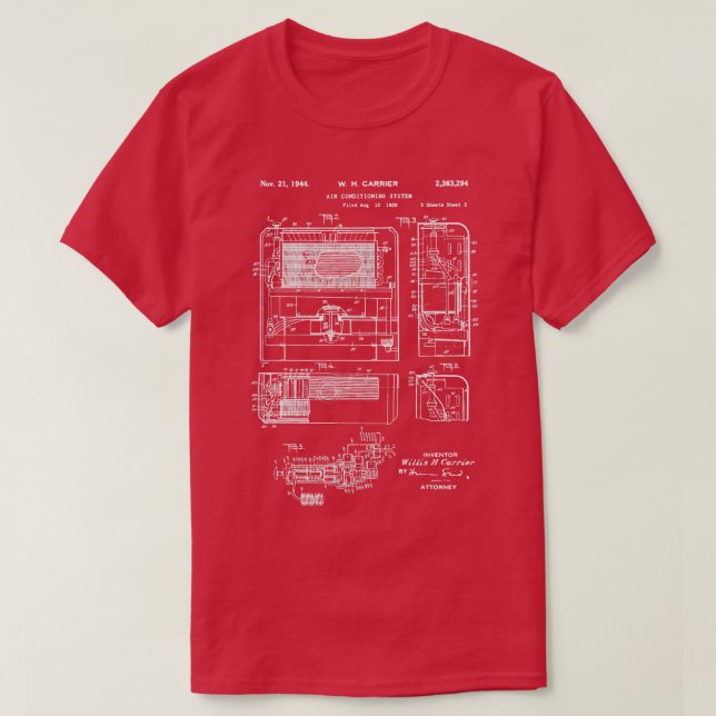 Luft-dekorkort Patent 1939 AC-tekniker, gåva T Shirt (Design framsida)