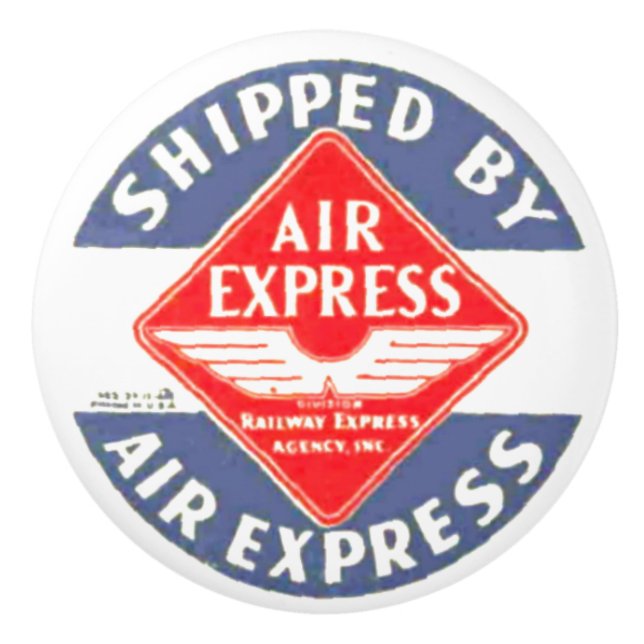 Luft Express by Railway Express Agency Ceramic Kno Knopp (Framsidan)