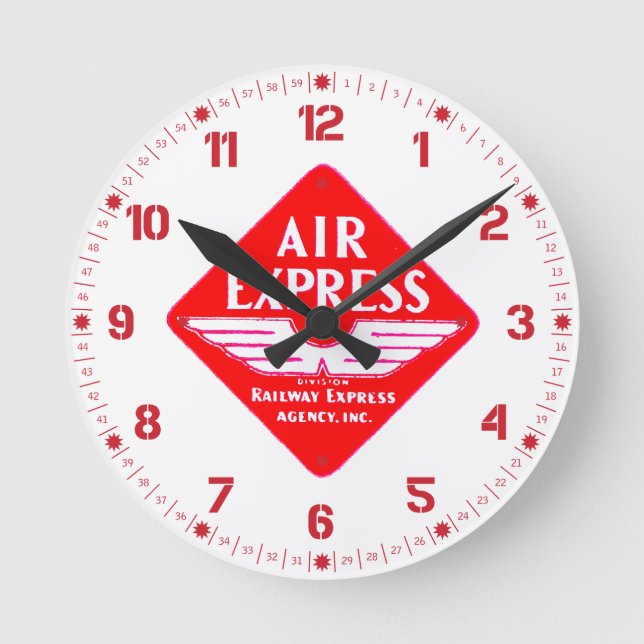 Luft Express by Railway Express Agency Wall Clock Rund Klocka (Framsida)