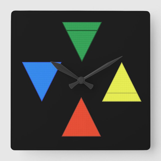 Luft Fire Vatten Earth Fyrkantig Klocka (Framsida)