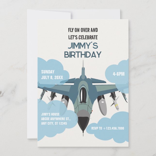 LUFT FLYGPLAN FLY BIRTHDAY INBJUDNINGAR (Framsida)