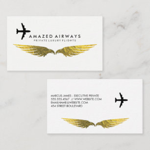 Luft Flygplan Gold Foil Vingar Visitkort