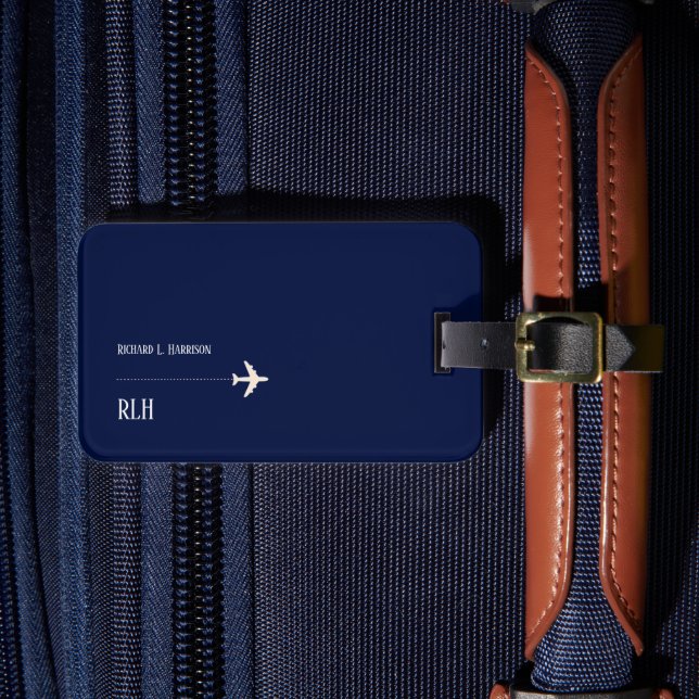 Luft Flygplan Travel Discreet Classy Mörk blått Bagagebricka (Framsida Insitu 4)