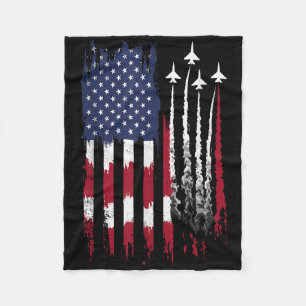 Luft Force American Flagga Patriotic Rött vitt blå Fleecefilt