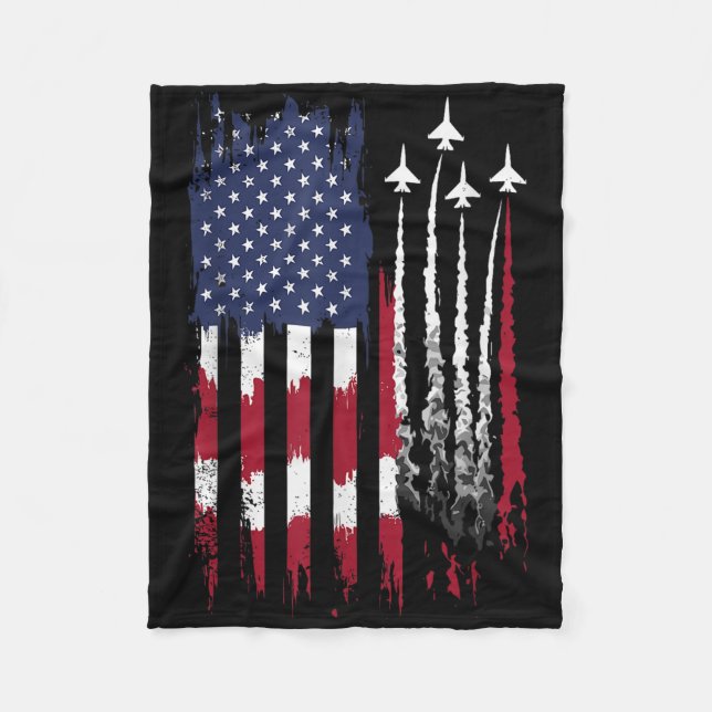 Luft Force American Flagga Patriotic Rött vitt blå Fleecefilt (Framsidan)