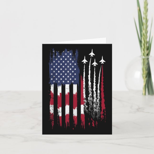 Luft Force American Flagga Patriotic Rött vitt blå Kort (Framsida)