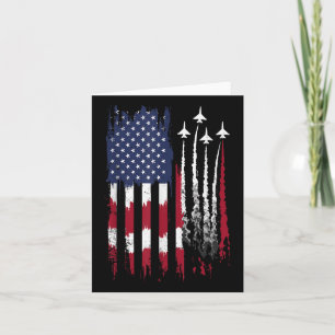 Luft Force American Flagga Patriotic Rött vitt blå Kort