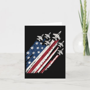 Luft Force American Flagga Patriotic Rött vitt blå Kort