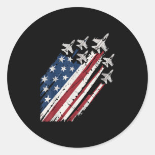 Luft Force American Flagga Patriotic Rött vitt blå Runt Klistermärke