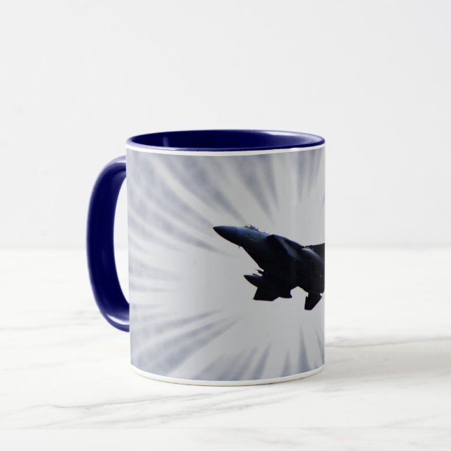 Luft Force F 15 Fighter Jet Art Mugg Kopp (Framsida vänster)