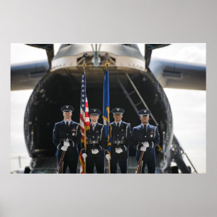 Luft Force Färg Guard Detail med C-5 Galaxy Poster