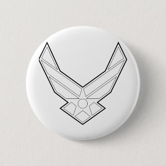Luft Force Insignia - vitskisserad Knapp