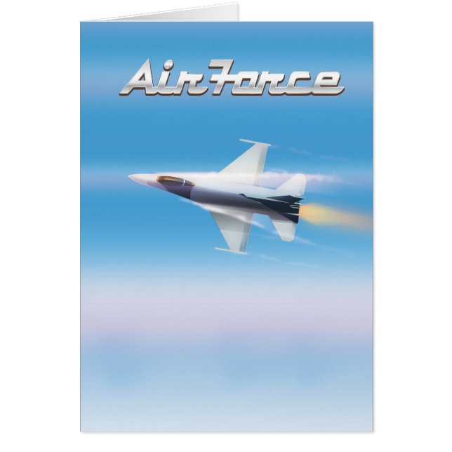Luft Force Jet Poster Hälsningskort (Framsidan)