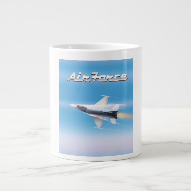 Luft Force Jet Poster Jumbo Mugg (Framsidan)