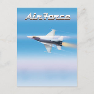 Luft Force Jet Poster Vykort