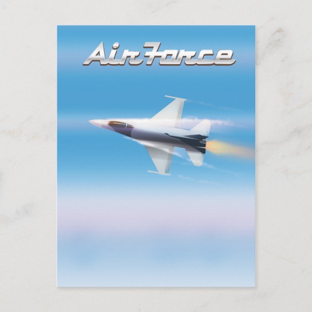 Luft Force Jet Poster Vykort (Framsida)