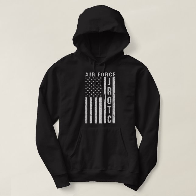 Luft Force Junior ROTC USAF JROTC USA flagga Coola Hoodie (Design framsida)
