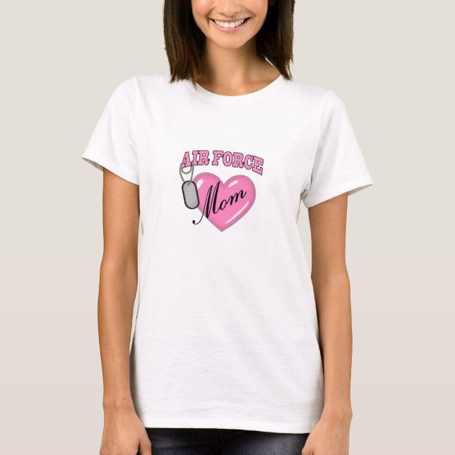 Luft Force Mamma Heart N Hund Märkre T-shirt (Framsida)