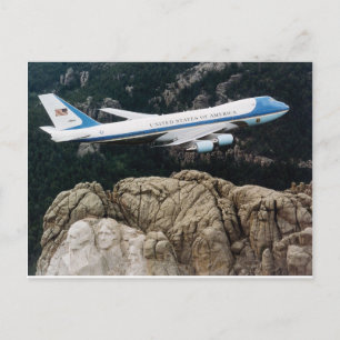 Luft Force One över Mount Rushmore-vykort Vykort