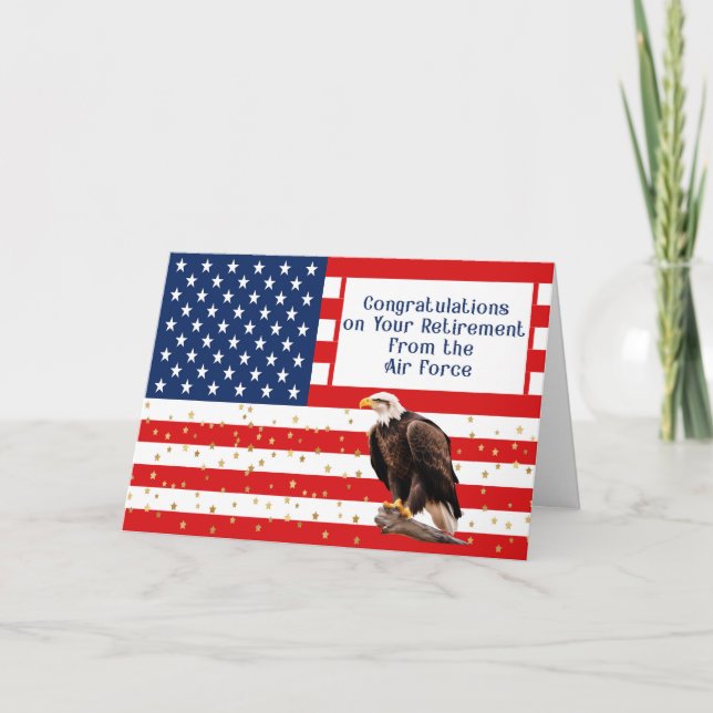 Luft Force Pension Grattis Card Tack Kort (Framsida)