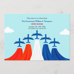 Luft Force Red White och Blue Welcome Home Party Inbjudningar
