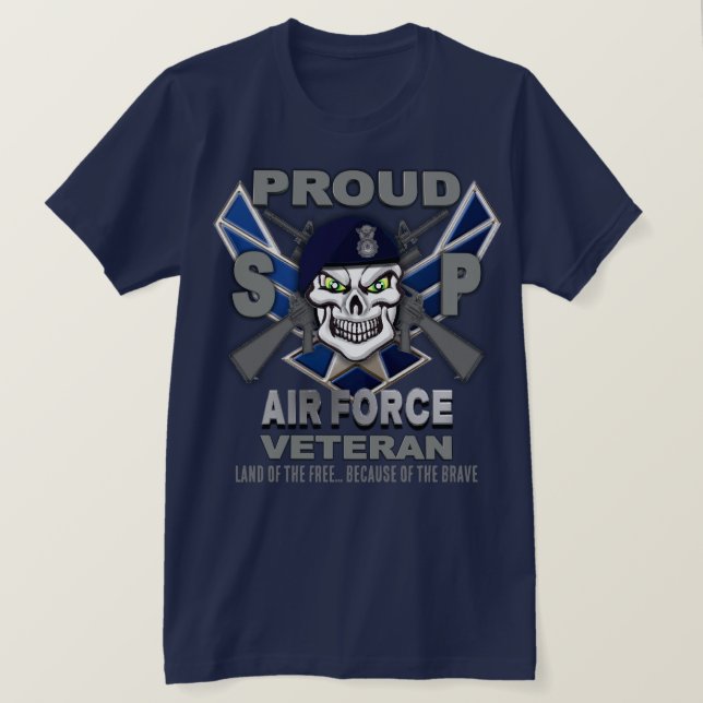 Luft Force Security Forces Veteran T Shirt (Design framsida)