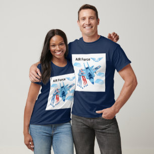 LUFT Force USA Jet Rött vitt blått T Shirt