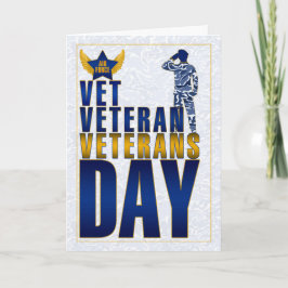 Luft Force Veterans Day Blue och Guld Helgkort