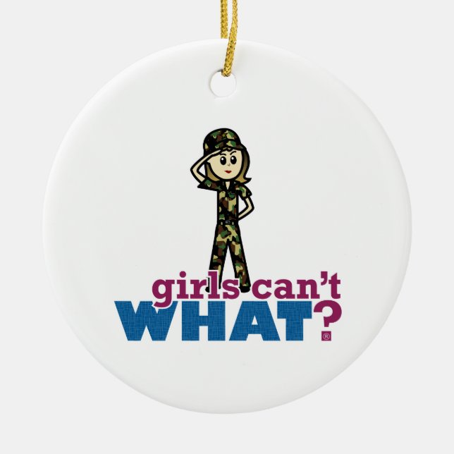 Luft Force Woman Julgransprydnad Keramik (Framsidan)